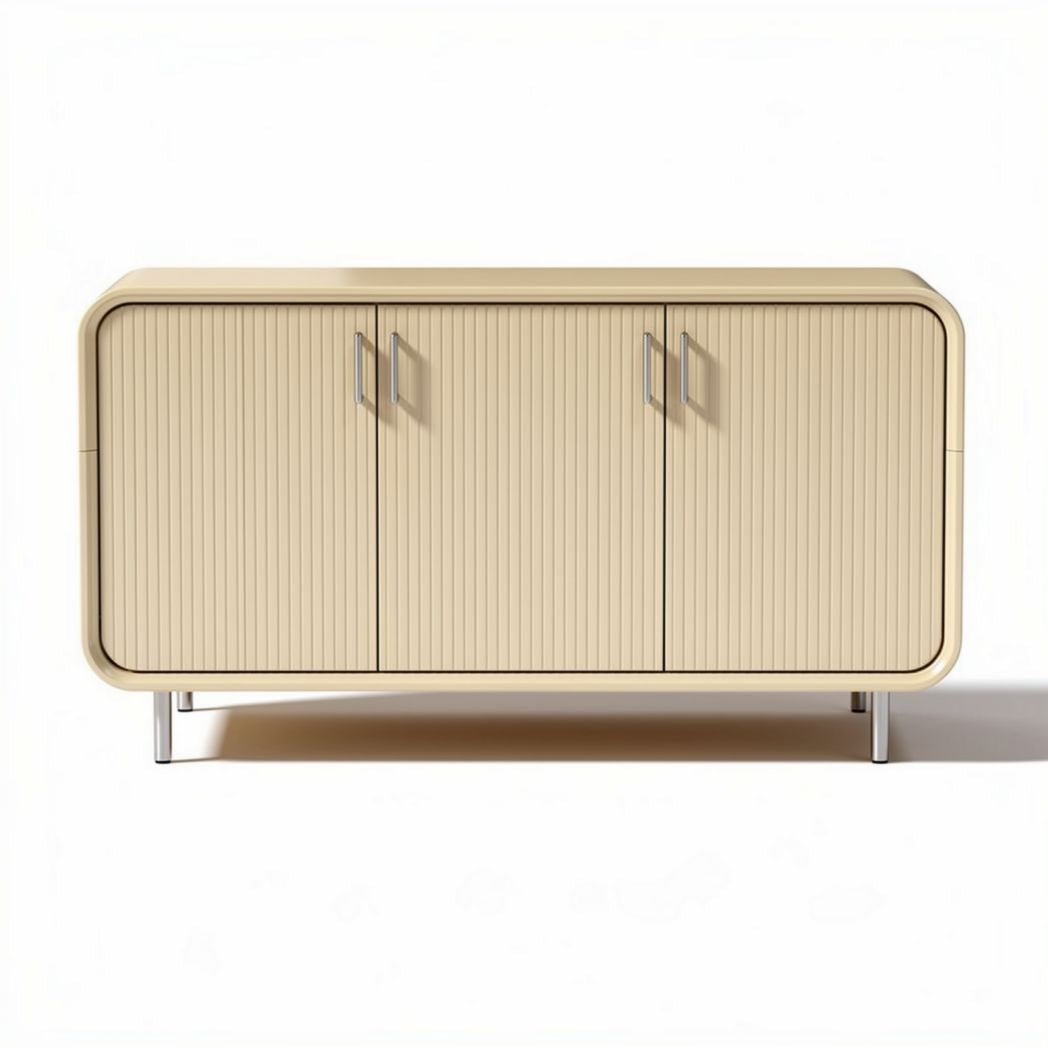 Dressoir van hout met drie deuren in beige 150 x 45 x 75cm