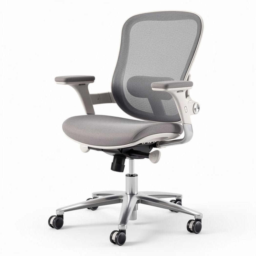 Ergonomische bureaustoel met mesh rugleuning en verstelbare armleuningen zwart 50 x 60 x 100cm