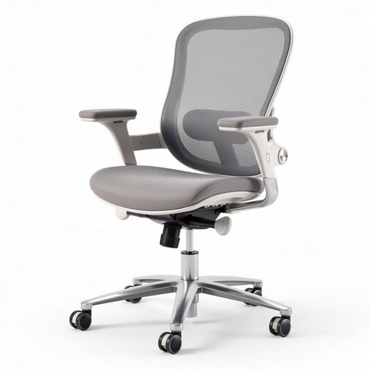 Ergonomische bureaustoel met mesh rugleuning en verstelbare armleuningen zwart 50 x 60 x 100cm