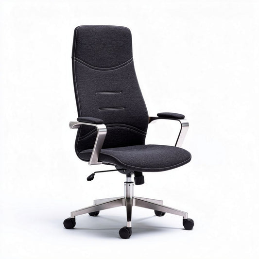 Bureau stoel met ergonomisch ontwerp in antraciet stof 65 x 65 x 120cm