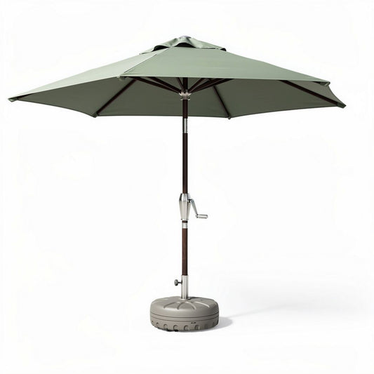 Parasol met metalen stok en groene stof voor tuin of terras 250 x 250 x 240cm