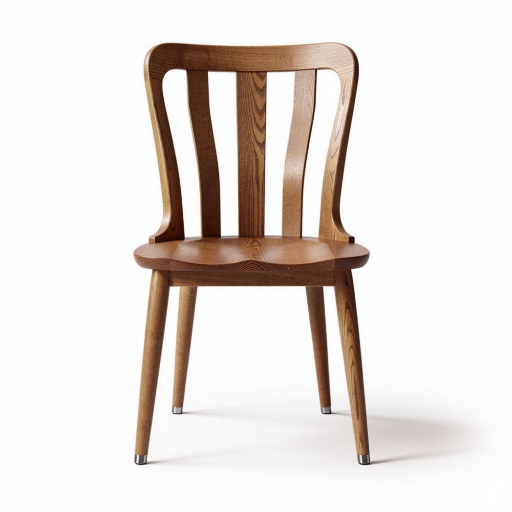 Houten stoel met gebogen rugleuning 40 x 40 x 80cm bruin